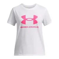 Under Armour BIG LOGO Dívčí triko, bílá, velikost M
