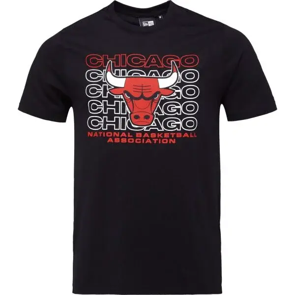 New Era CHICAGO BULLS NBA STACK WORDMARK Pánské triko, černá, velikost