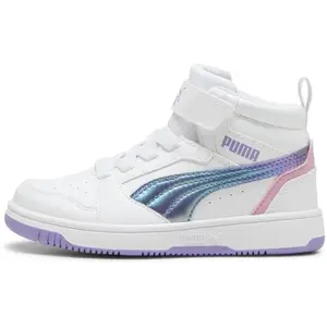 Puma REBOUND V6 MID BOUNCY SKY AC+ PS Dívčí vycházkové boty, bílá, velikost 28.5