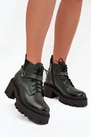 Kožené dámské boty na klínku s ozdobným páskem zateplené Zazoo