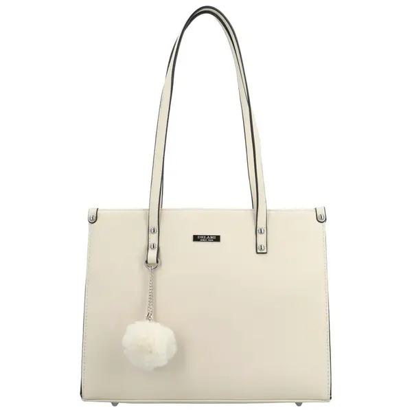 Trendy dámská kabelka na rameno Delami Sabin, světle krémová