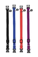 Obojek kočka nylon elastický s rolničkou 32cm mix barev Tr