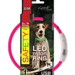 Obojek Dog Fantasy světelný USB růžový 45cm 1ks