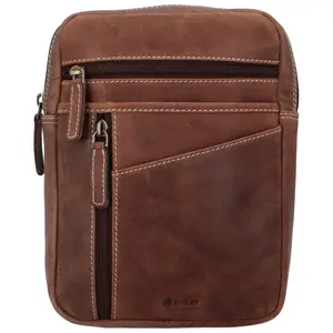 Pánská kožená crossbody taška Davide, hnědá