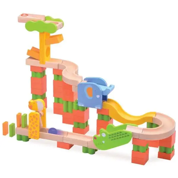 Wonderworld Drevená guličková dráha TRIX - Safari