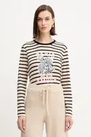 Tričko s dlouhým rukávem Weekend Max Mara ALIAS béžová barva, 2525946042600