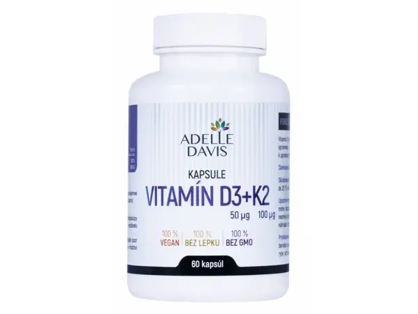 ADELLE DAVIS Vitamín D3+K2 60 ks