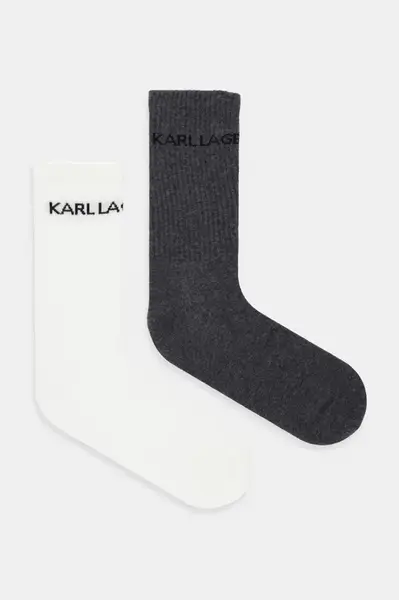 Ponožky Karl Lagerfeld 2-pack béžová barva, A4M47028