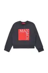 Dětská bavlněná mikina MAX&Co. MAXS3F SWEAT-SHIRT šedá barva, s potiskem, MX0037