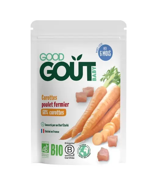 Good Gout BIO Mrkev s farmářským kuřátkem 6m+ 190 g