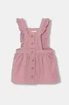 Dětské bavlněné šaty United Colors of Benetton růžová barva, mini, 4O5GAT01K