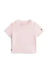 Kojenecké tričko Tommy Hilfiger růžová barva, s aplikací, KN0KN02146