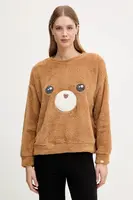 Pyžamová mikina United Colors of Benetton dámská, hnědá barva, 3UKC3M07Z