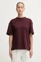 Bavlněné tričko La Mania BABES dámské, vínová barva, BABES