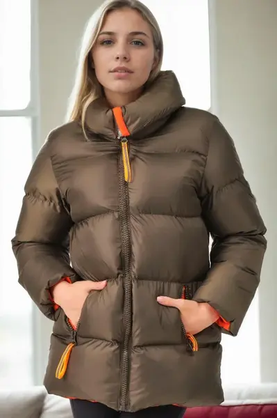 Z9682 DEWBERRY WOMEN'S JACKET-KHAKI