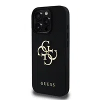 Zadní kryt Guess PU Grained 4G Metal Logo pro Apple iPhone 15 Pro, černá
