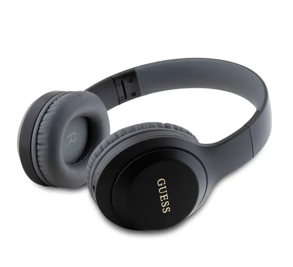 Sluchátka Guess Classic Silver Logo Bluetooth Stereo Headphone, černá