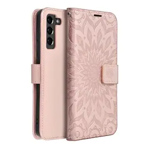 Flipové pouzdro MEZZO Book case pro Samsung Galaxy S21 FE, mandala rose gold