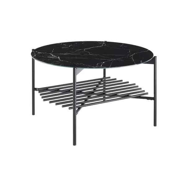 Livetastic KONFERENČNÍ STOLEK, černá, kov, sklo, 84/84/43 cm