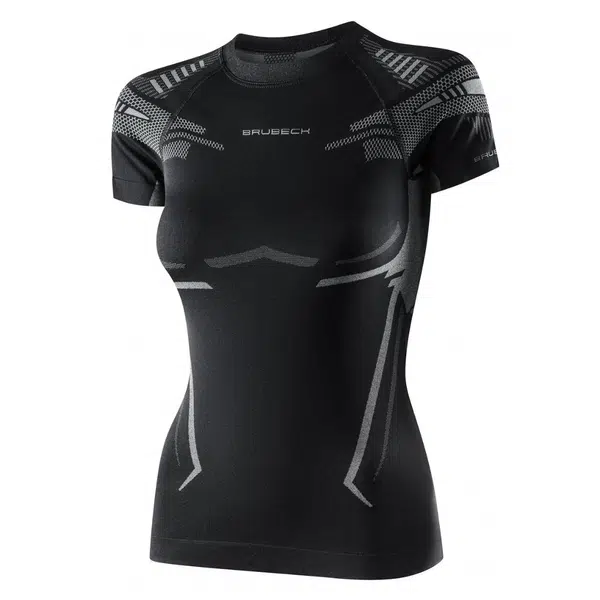 Dámské funkční triko Brubeck Dry s krátkým rukávem Black/Graphite L