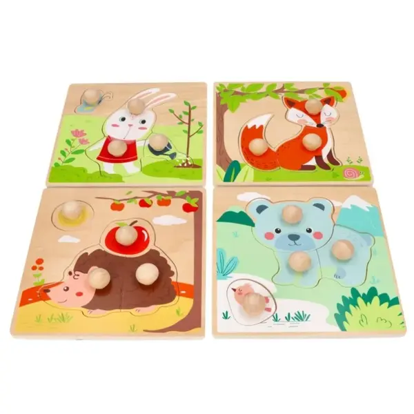 Adam Toys Dřevěné zábavné vkládací puzzle 4 roční období