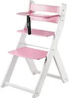 WOOD PARTNER Rostoucí dřevěná ergonomická židle LUCA bílá/ růžová