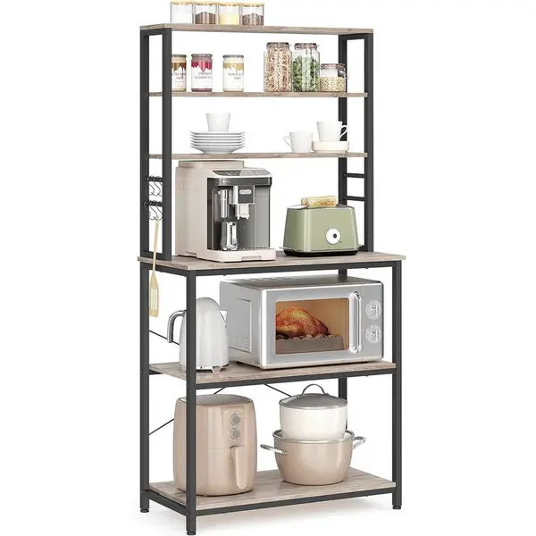 MID.YOU REGÁL, černá, šedobéžová, ocel, 80/167/40 cm