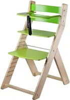 WOOD PARTNER Rostoucí dřevěná ergonomická židle LUCA přírodní lak/ zelená