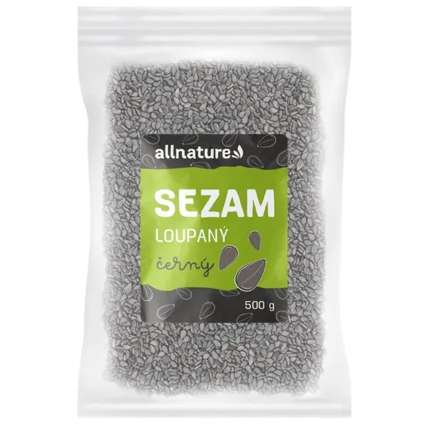 Allnature Sezam černý loupaný 500 g