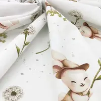 Prestieradlo do postieľky 120x60cm, bavlna, Kocúrik a púpava - biela