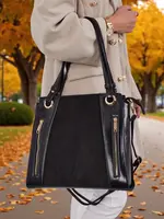 Resti Women's shopper bag eco leather Silent Raven