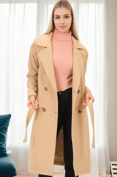 Z9765 DEWBERRY WOMEN'S COAT-BEIGE