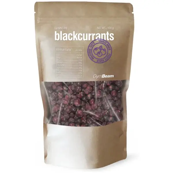GymBeam LYOFILIZOVANÝ ČERNÝ RYBÍZ – 100 G Snack, , velikost