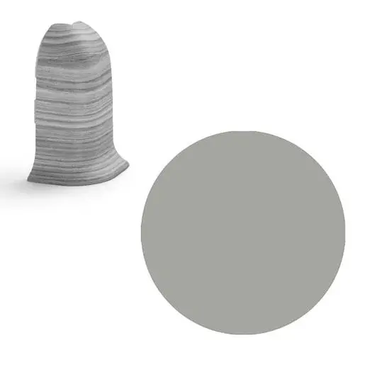 Vnější roh k soklu Naturel sivá , PVC dĺžka 0,5 cm, výška hrany 56 mm, NATNGTZ03