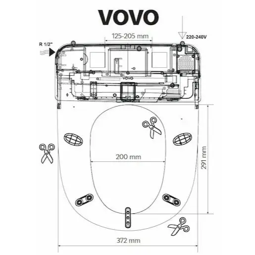 Šablóna bidetovacího sedátka VB3100S / VB4100S