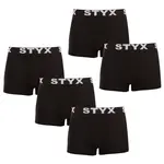 Styx 5PACK pánské boxerky sportovní guma černé (5G960) M