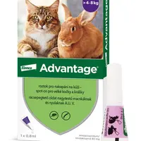 Advantage Roztok pro nakapání na kůži spot-on pro velké kočky a králíky 80 mg 1x0,8 ml