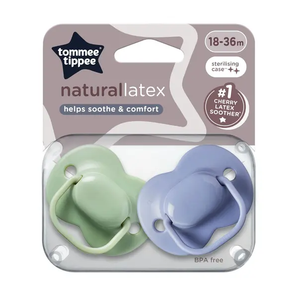 Tommee Tippee Dudlík Cherry latex 18-36m 2 ks modrá-zelená