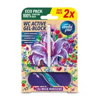 Ambi Pur WC Active gel-blok divoký ibišek 2x45 g