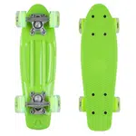 Mini penny board WORKER Pico 17" se svítícími kolečky zelená deska, zelená kolečka