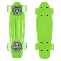 Mini penny board WORKER Pico 17" se svítícími kolečky zelená deska, zelená kolečka