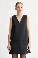 Šaty s příměsí vlny Calvin Klein šedá barva, mini, LV044D017G