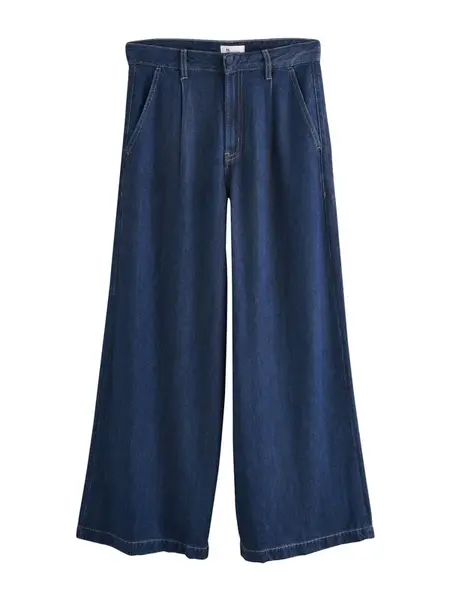 Next Plisované rifle  tmavomodrá