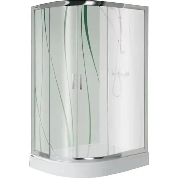 Sprchový kout půlkruhový KP4/TX5B 90/120 pravý W15 SB+BP+OBP 2EL Glass