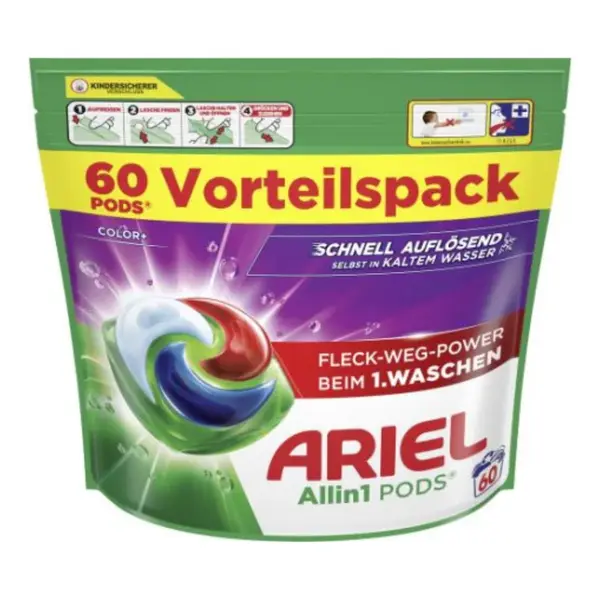 Ariel Pods All in 1 Color kapsle pro barevné praní 60 ks