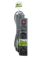 Predlžovací kábel s vypínačom Q-393f 4x z/u 2m sivý