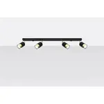 Stropné bodové svietidlo Nero 4 A-1072 čierna/zlatá