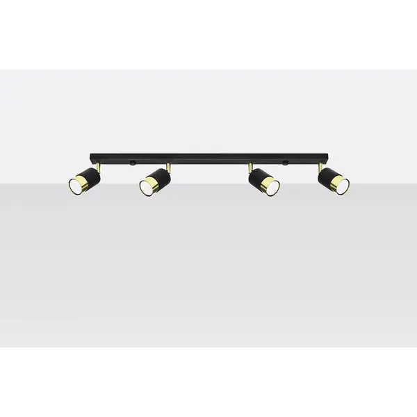 Stropné bodové svietidlo Nero 4 A-1072 čierna/zlatá