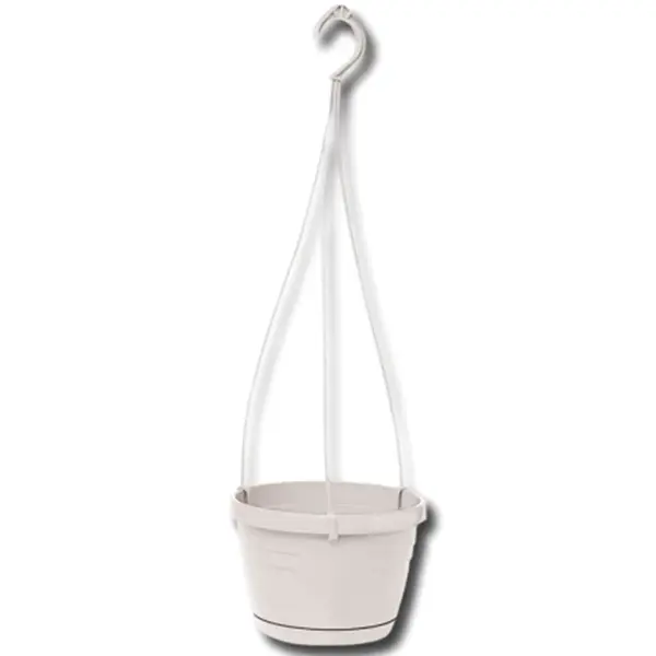 Závesný kvetináč  LOGATO s podmiskou plast 20x15 cm biely