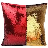 Flitrový vankúš 30x50 červený+zlatý